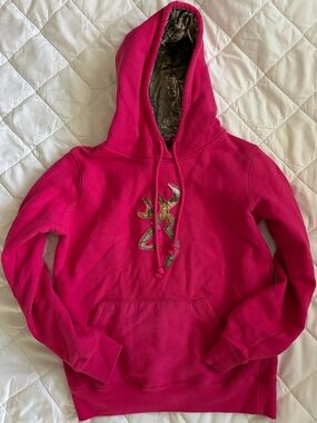 Browning Hot Pink Women's Hooded Sweatshirt with Camo-Lined Hood